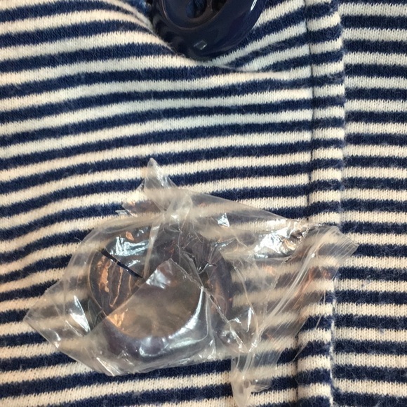 Tulle short waisted jacket size S blue and white stripe - Picture 8 of 10